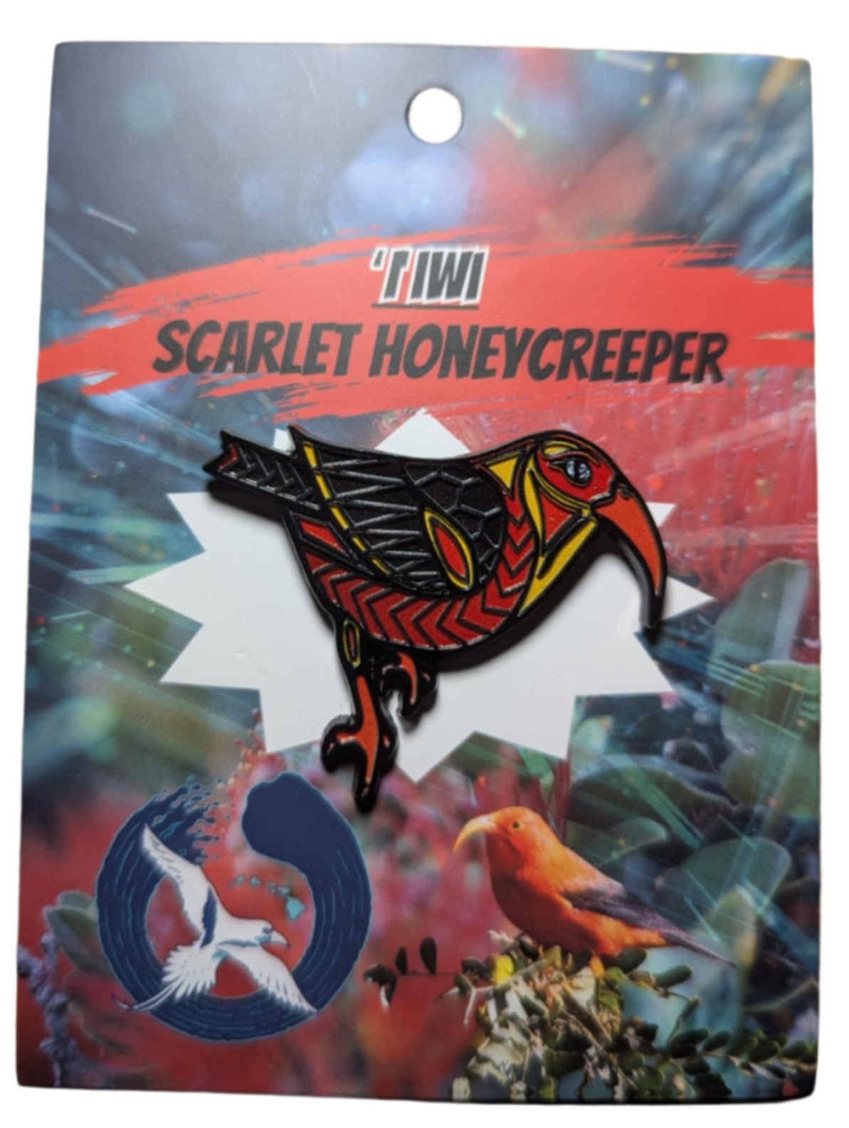 Scarlet Honeycreeper Iiwi Enamel Pin