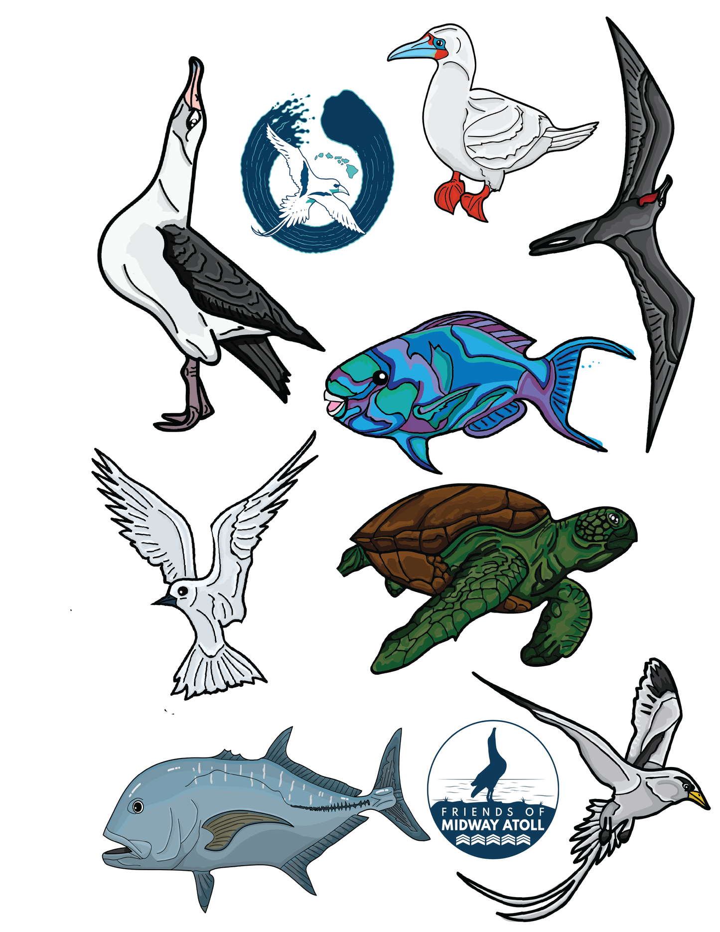 Midway Atoll Educational Coloring Book