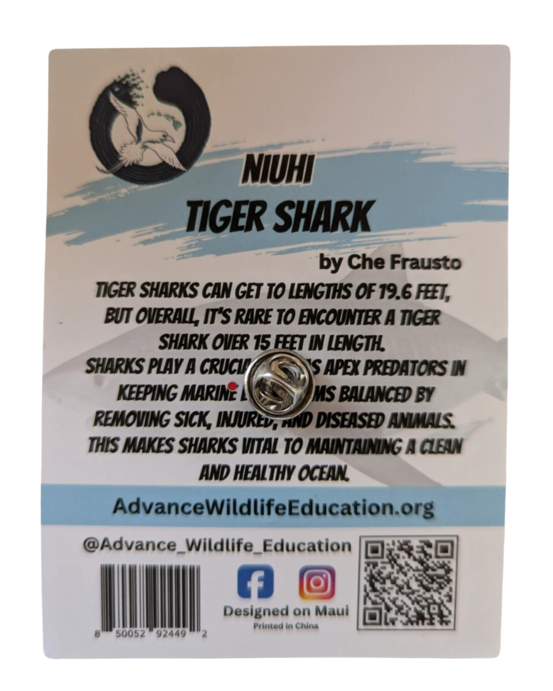 Tiger Shark Enamel Pin