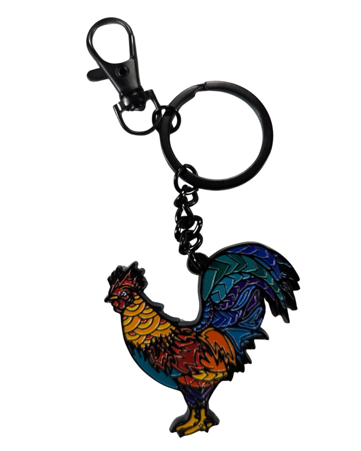Rooster Metal Keychain