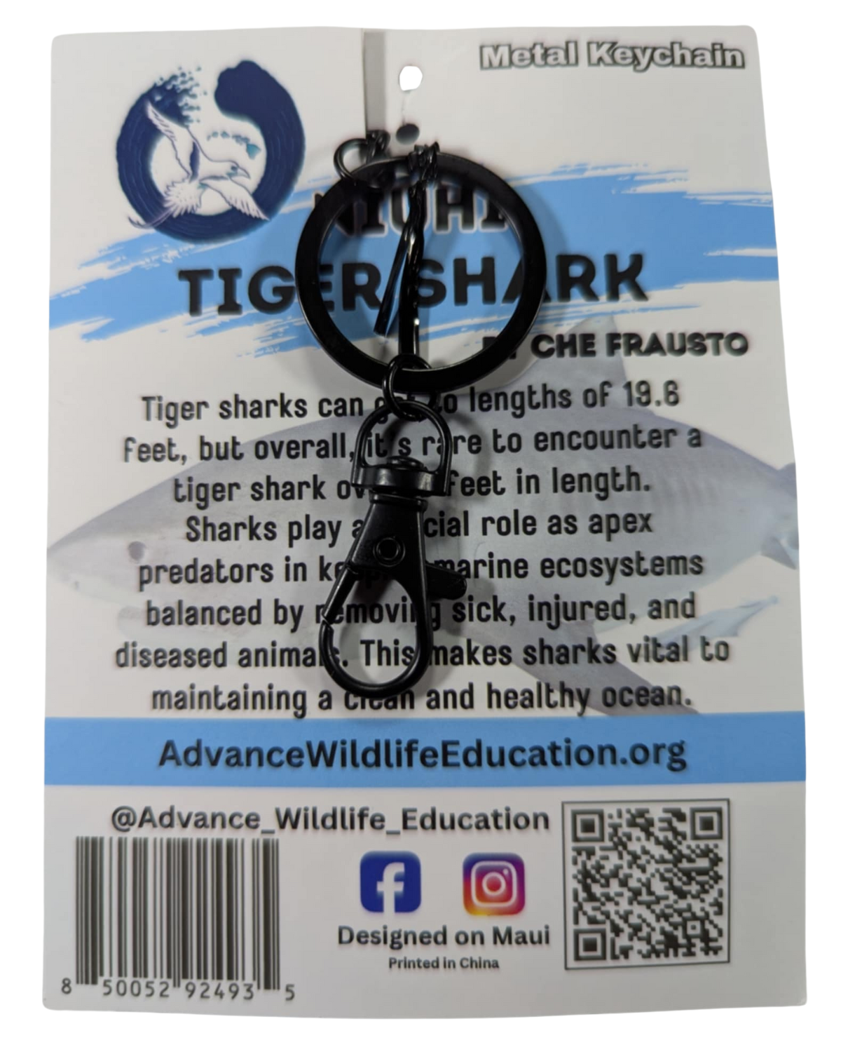 Tiger Shark Metal Keychain