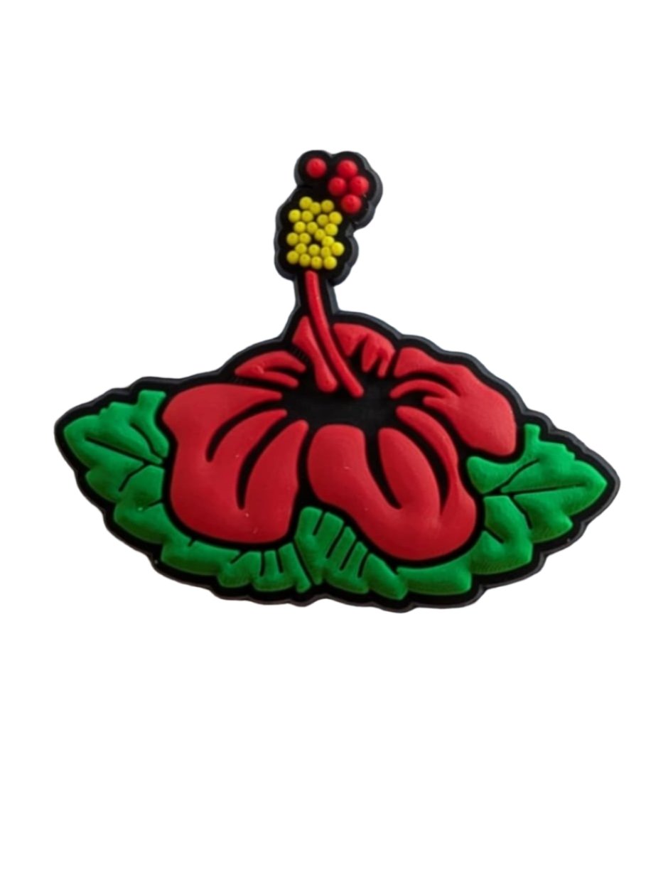 Red Hibiscus Shoe Charm