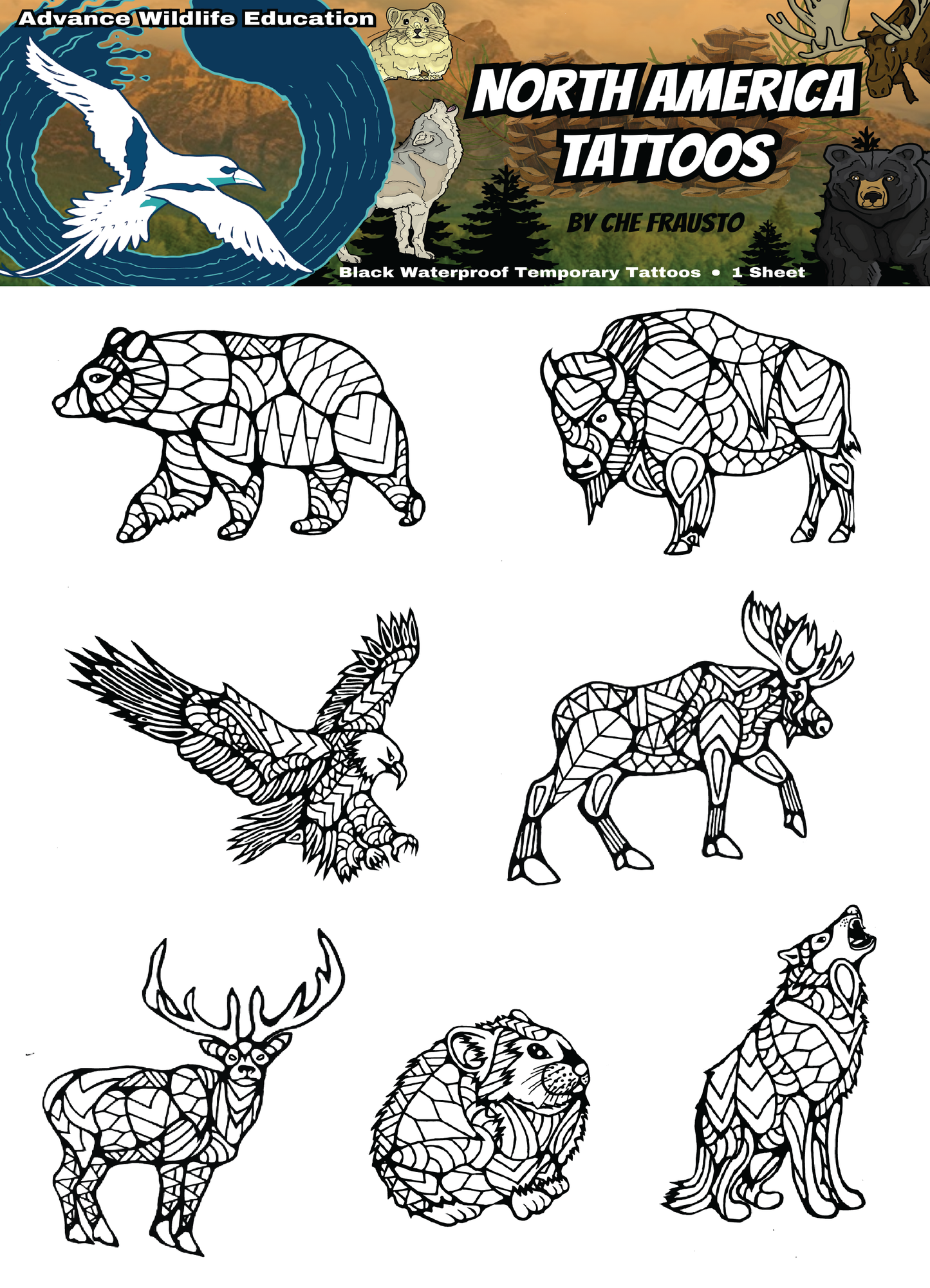 North America Tattoos (Black)
