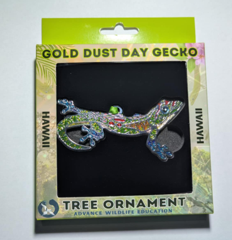 Gecko Glass Enamel Ornament