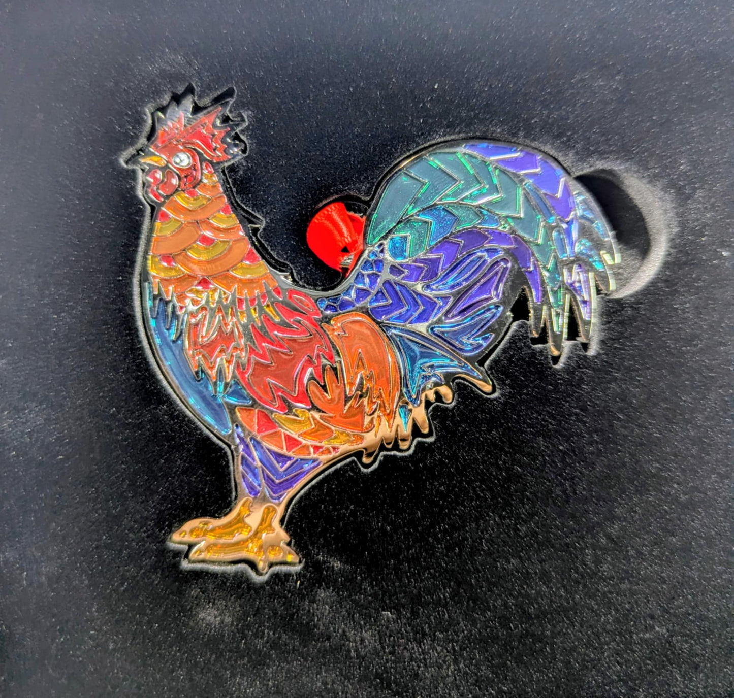 Rooster Glass Enamel Ornament