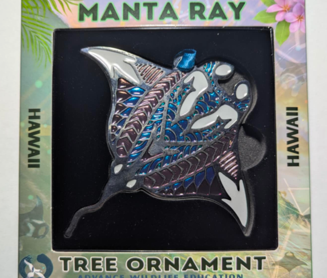Manta Ray Glass Enamel Ornament