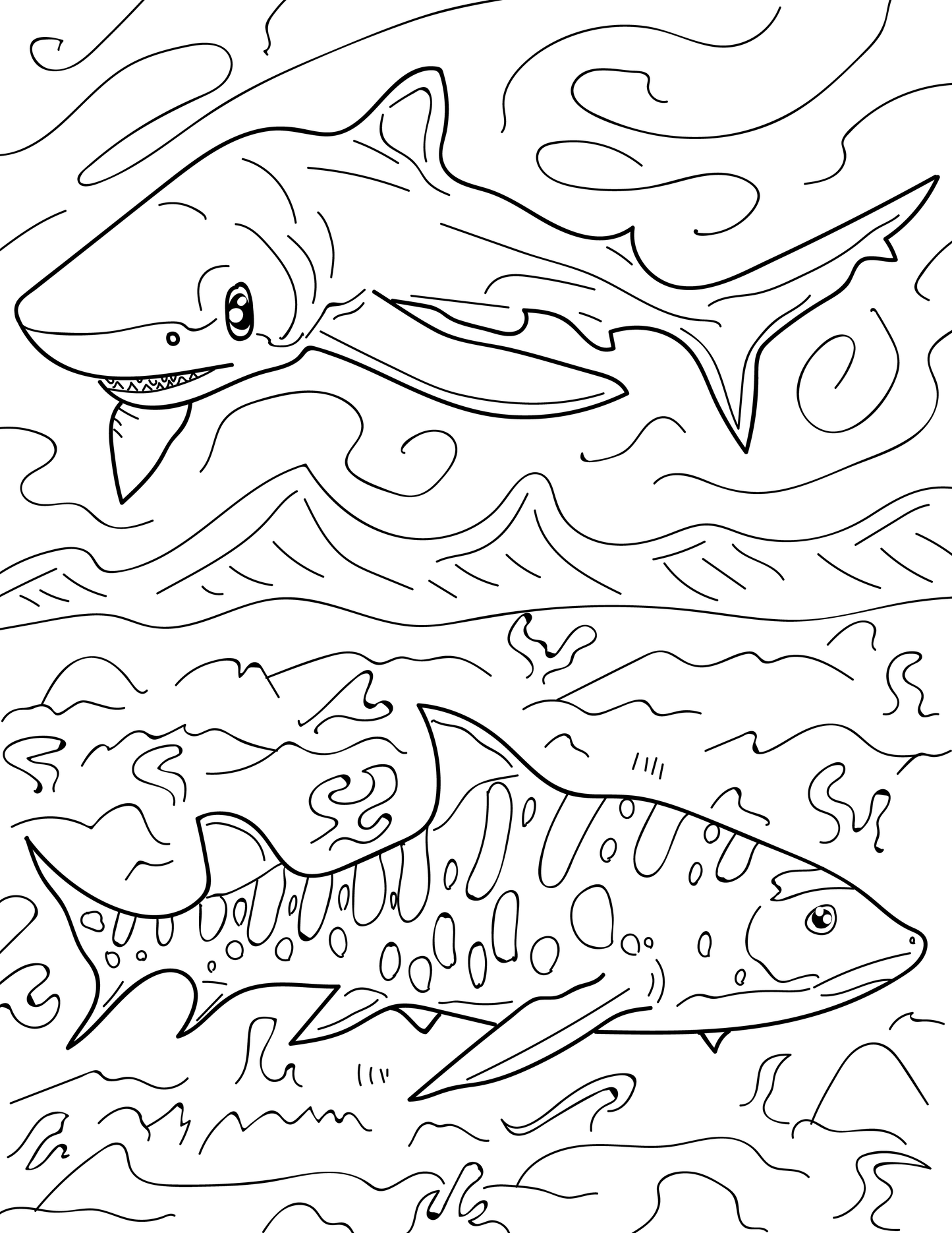 Libro educativo para colorear peces del Pacífico