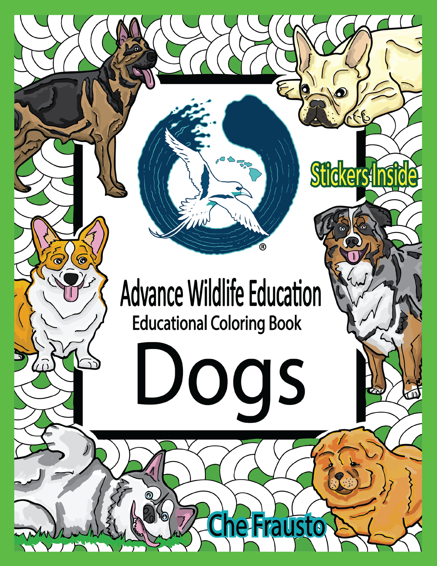 Libro para colorear educativo de perros