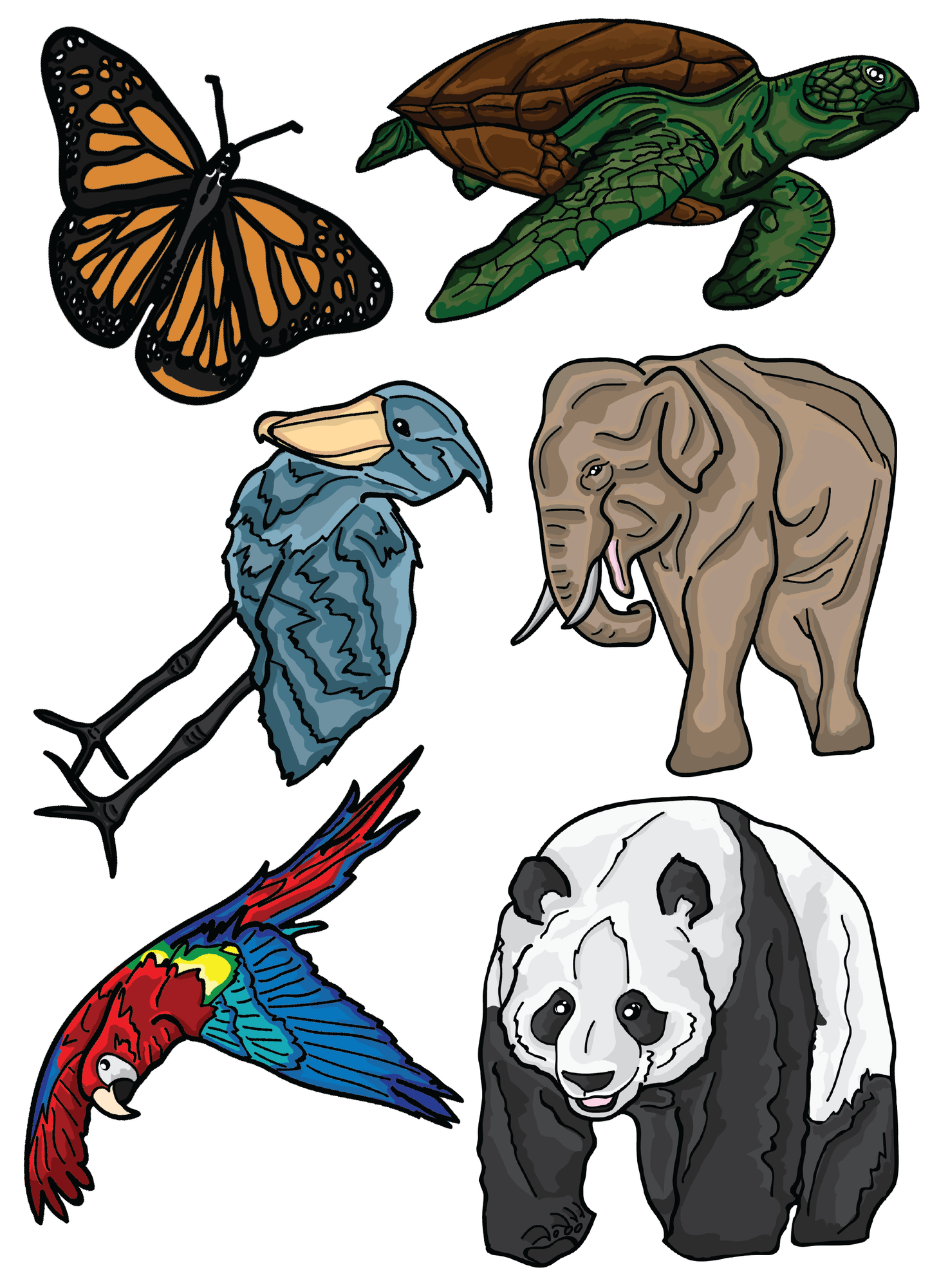 Libro para colorear educativo sobre especies en peligro de extinción
