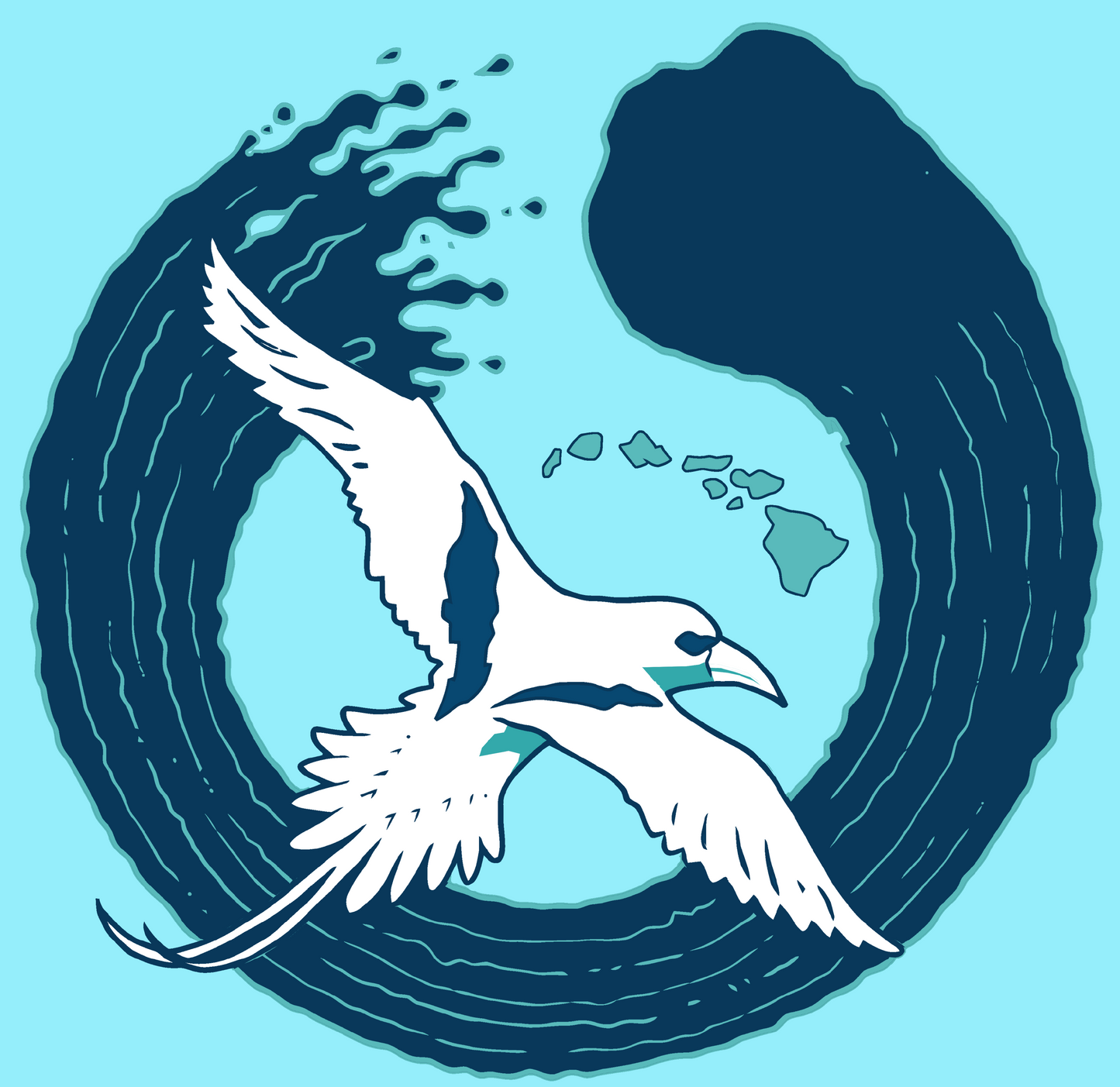 Camiseta sin mangas con espalda cruzada de Bamboo Sea Turtle (azul claro)