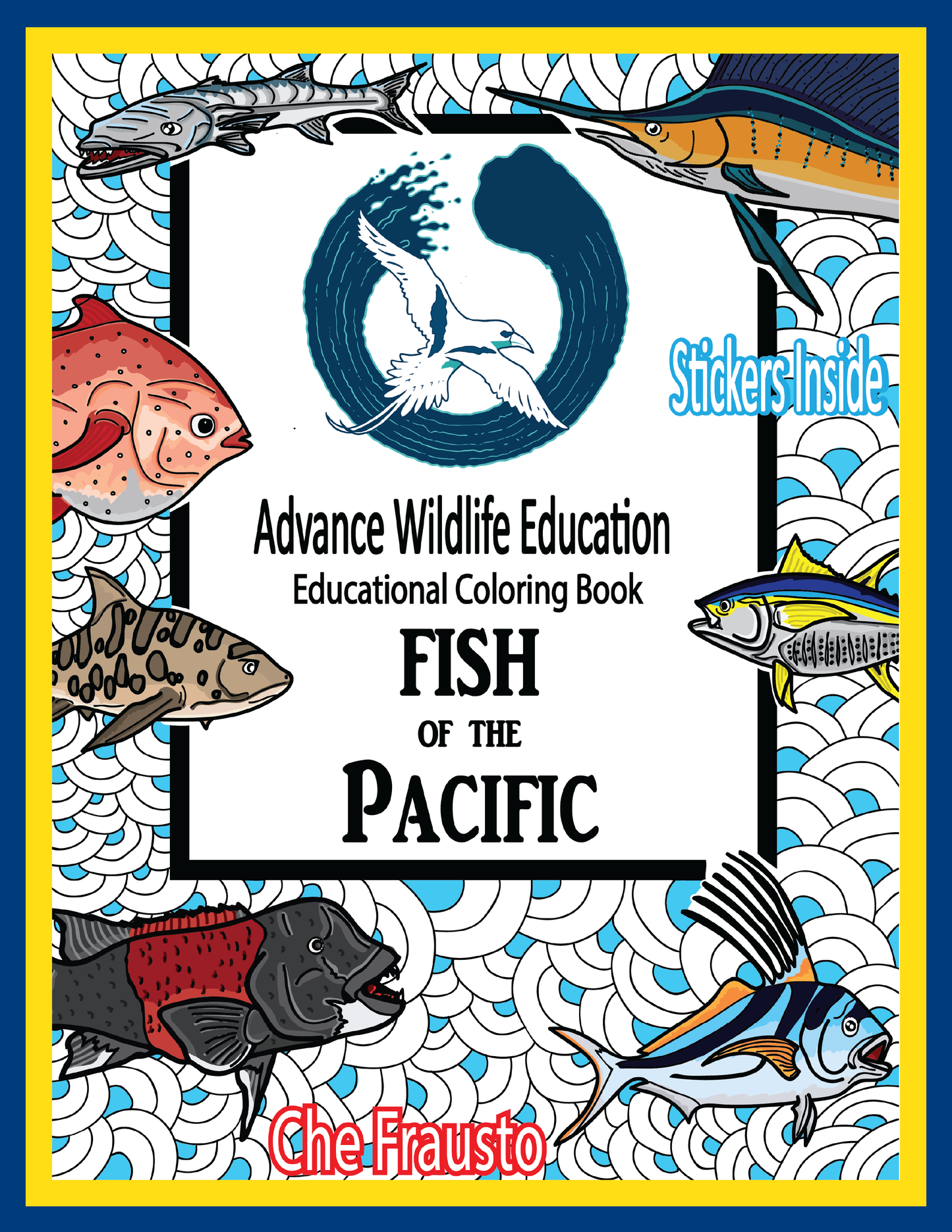 Libro educativo para colorear peces del Pacífico