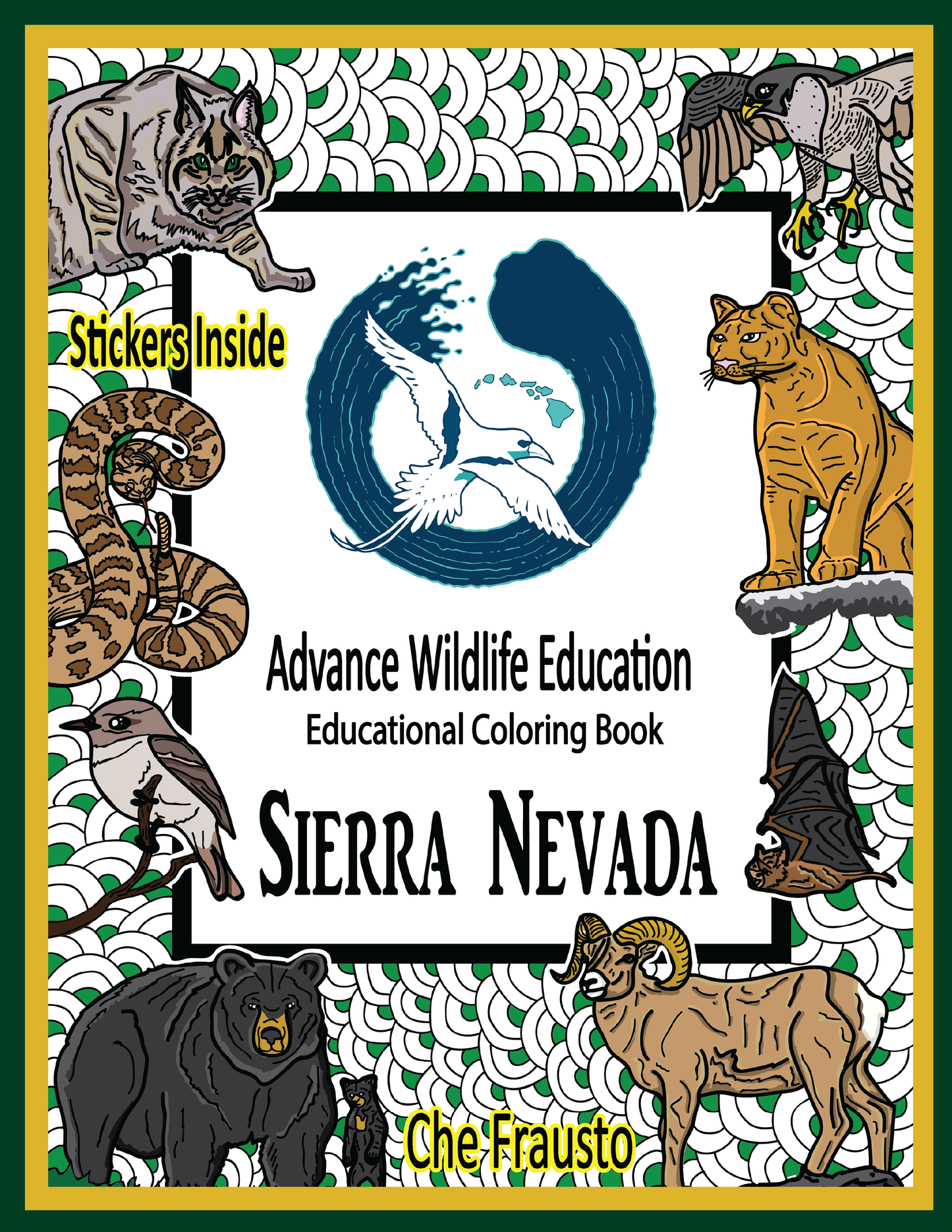 Libro para colorear educativo sobre la vida salvaje de Sierra Nevada
