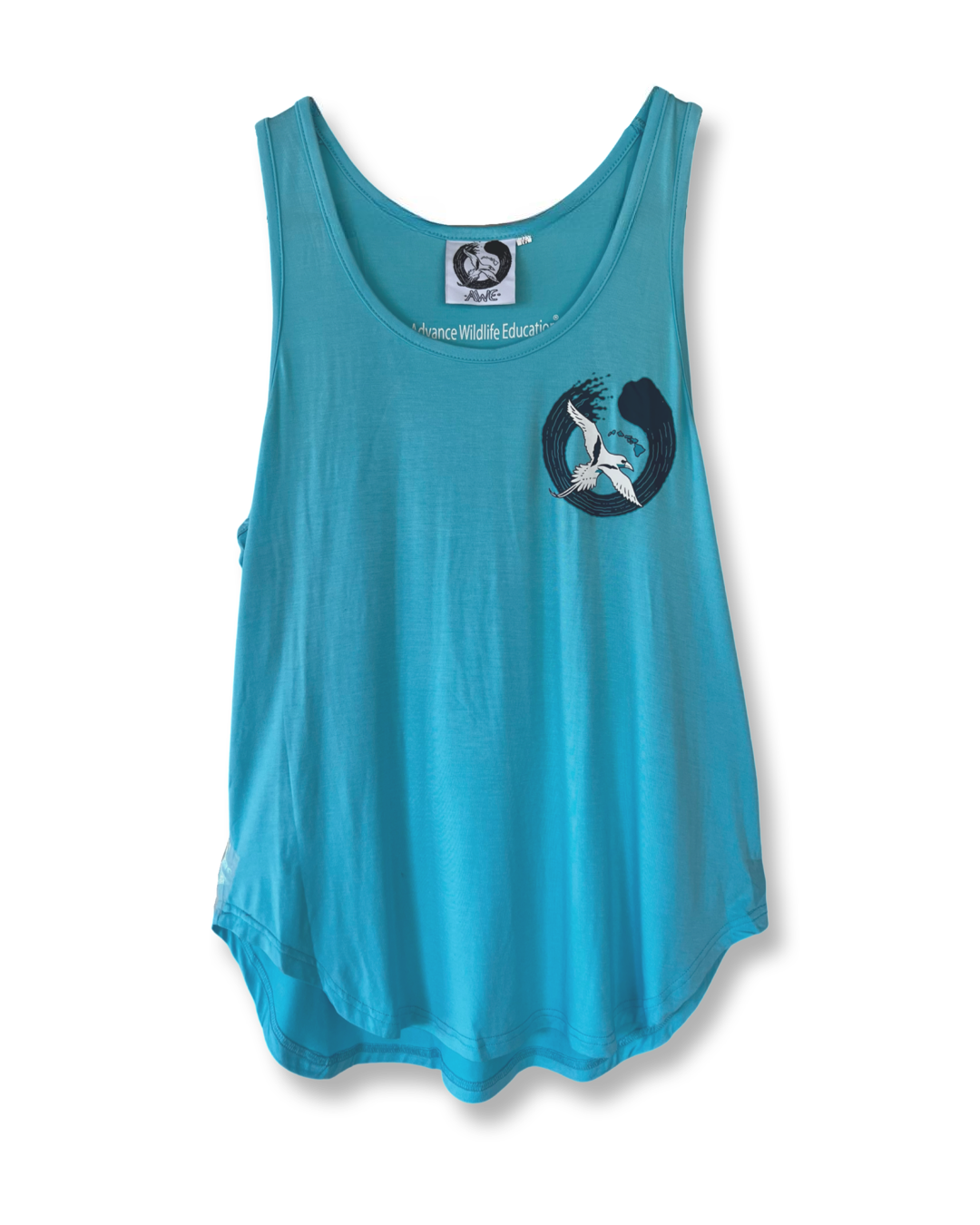 Camiseta sin mangas con espalda cruzada para mujer Bamboo - Ballena jorobada (azul claro)