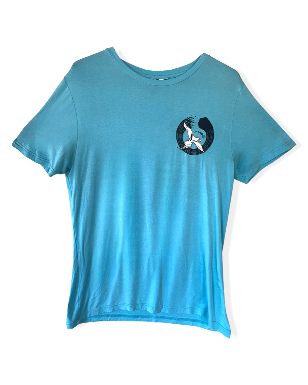Camiseta unisex de bambú - Tortuga marina verde (azul claro) 
