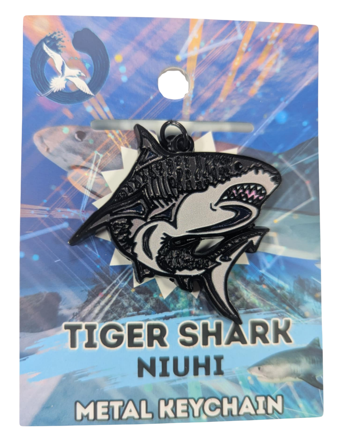Tiger Shark Metal Keychain