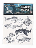 Shark Temporary Tattoos (Silver Metallic)