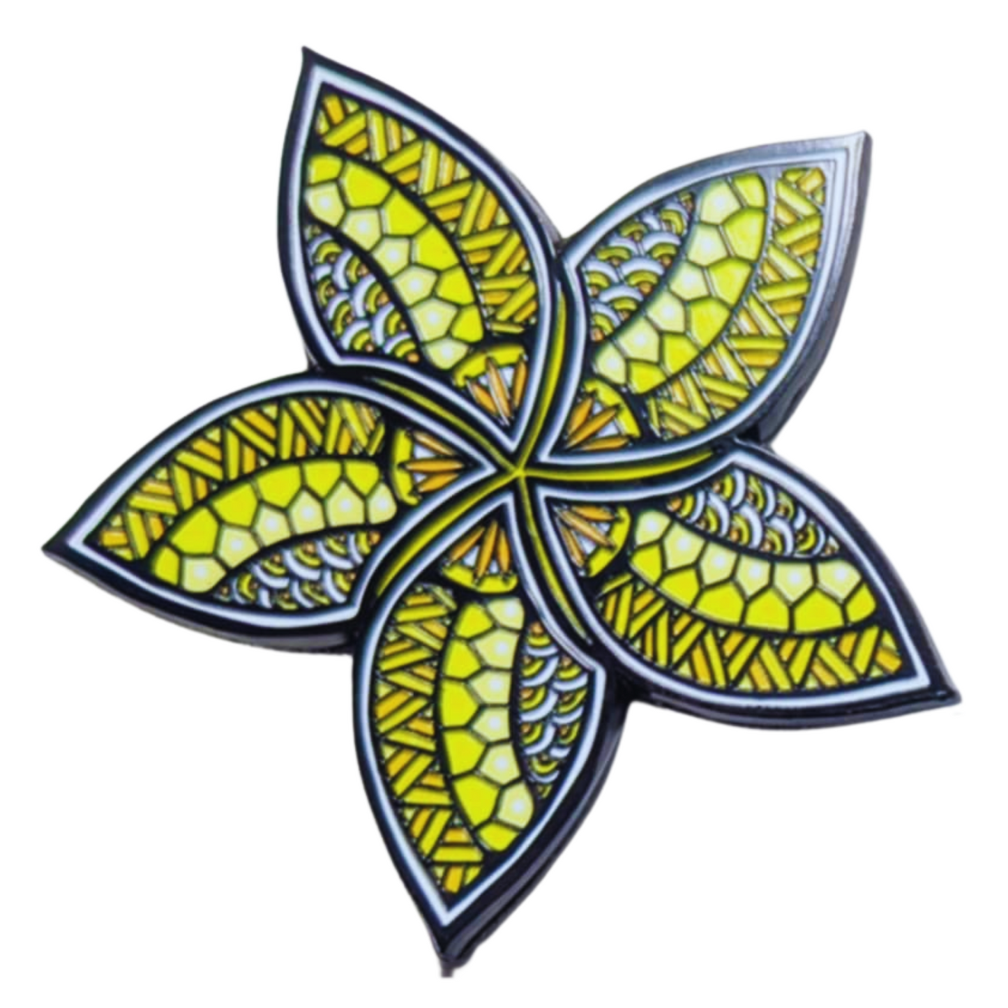 Yellow Plumeria Metal Magnet