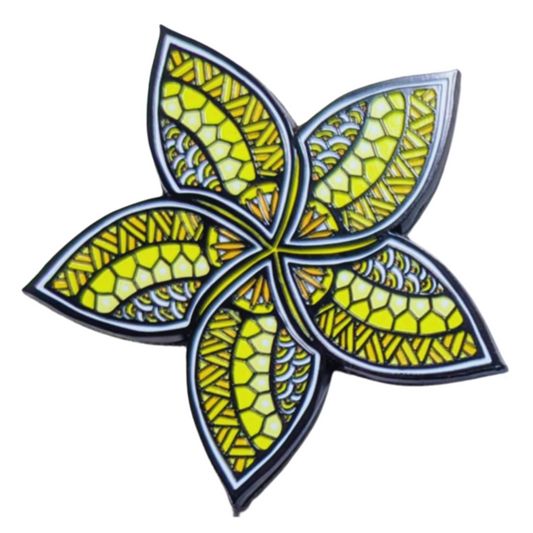 Yellow Plumeria Metal Magnet