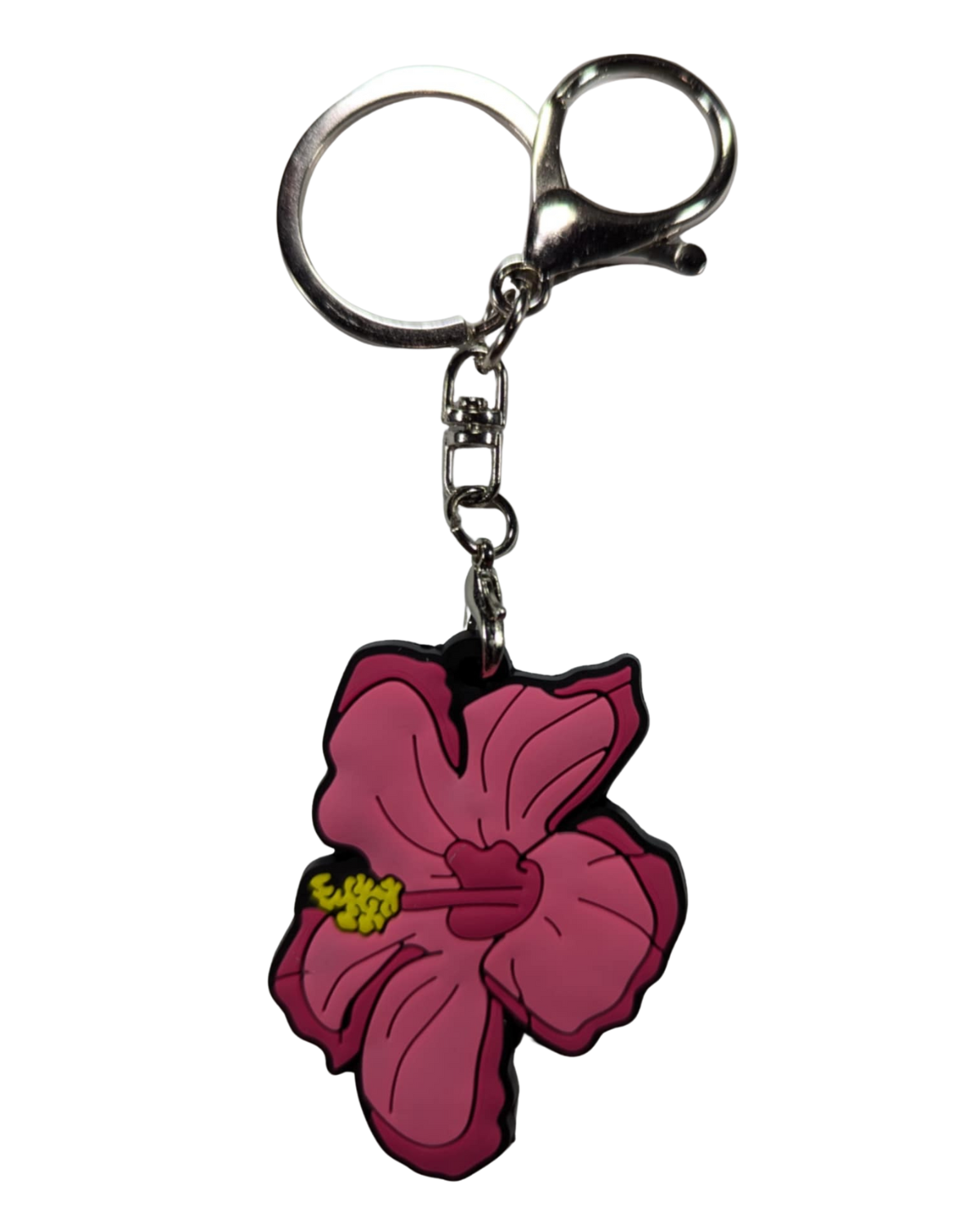 Pink Hibiscus Keychain