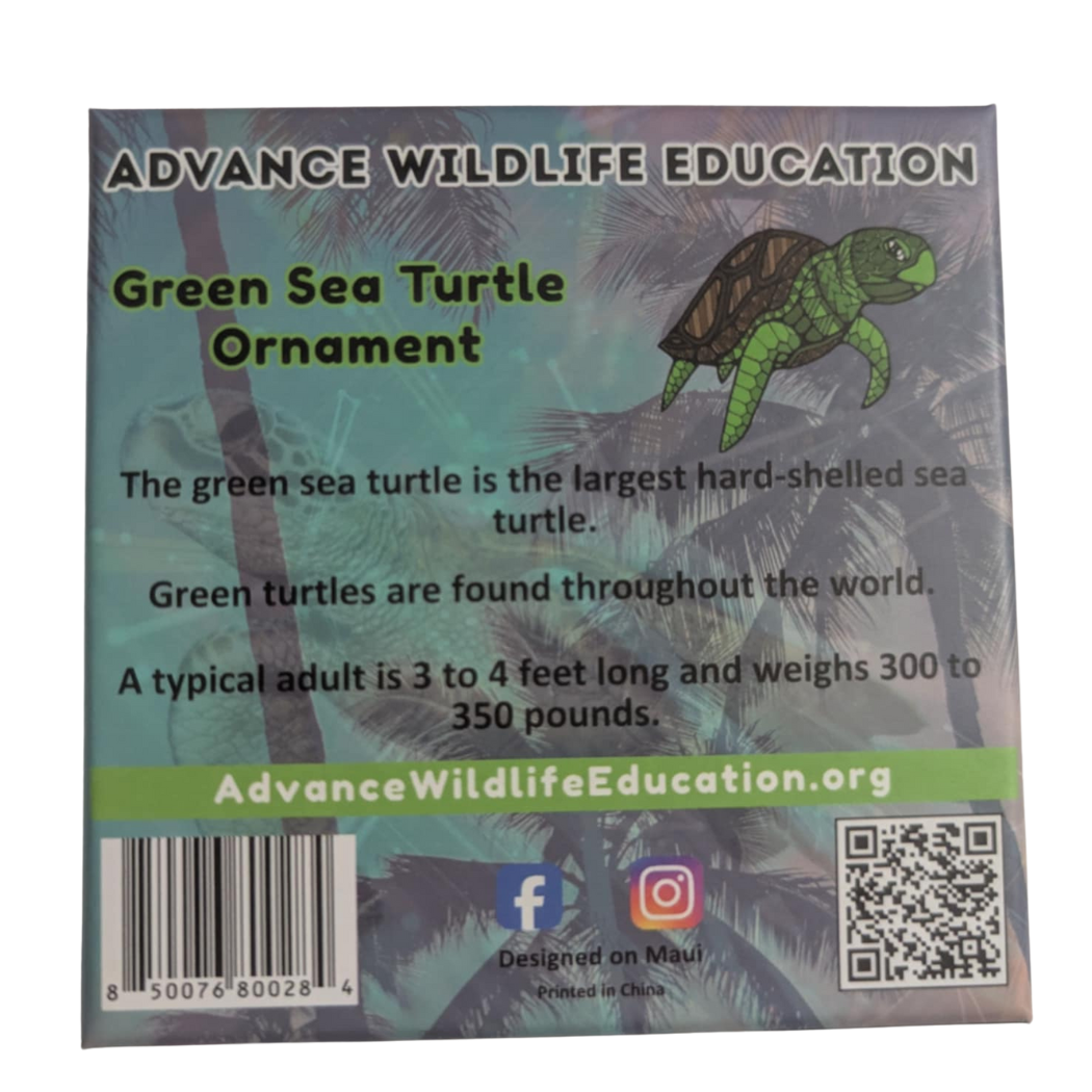 Green Sea Turtle Glass Enamel Ornament