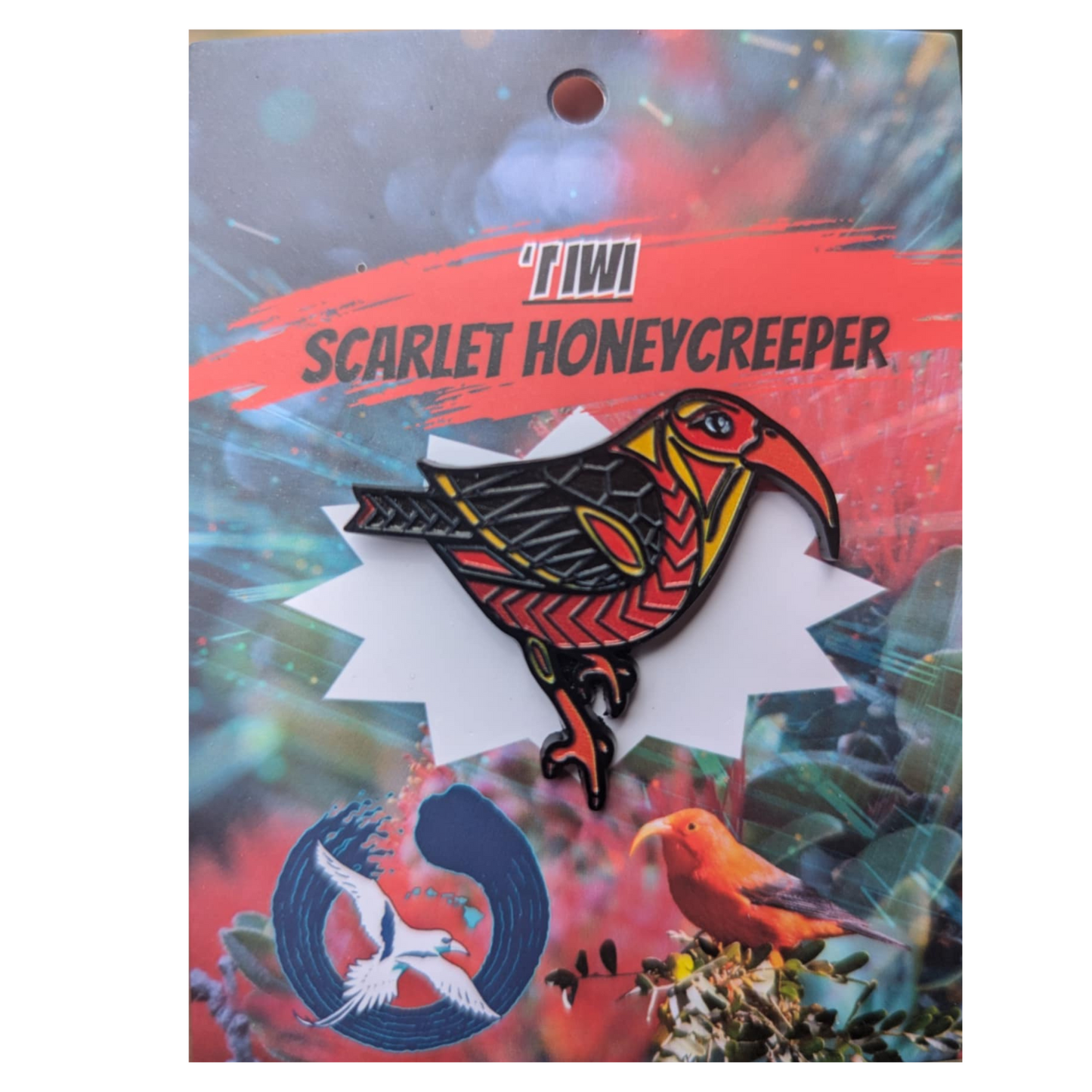 Enamel Pin Scarlet Honeycreeper Iiwi