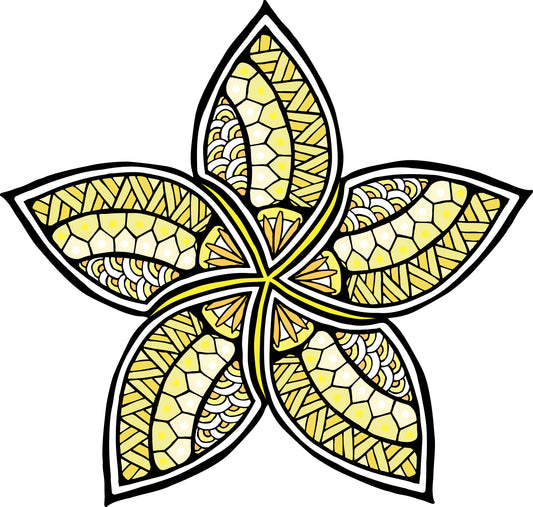 Yellow Plumeria Metal Magnet