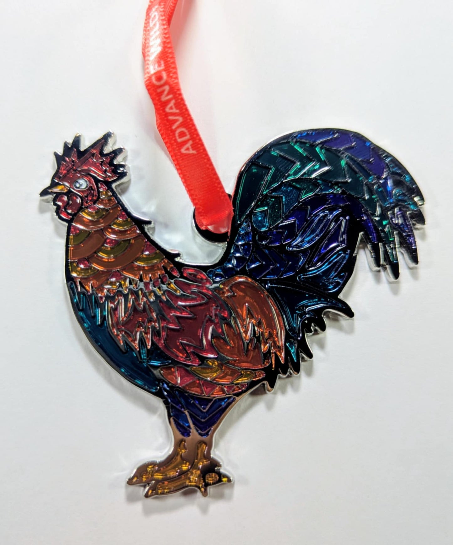 Rooster Glass Enamel Ornament