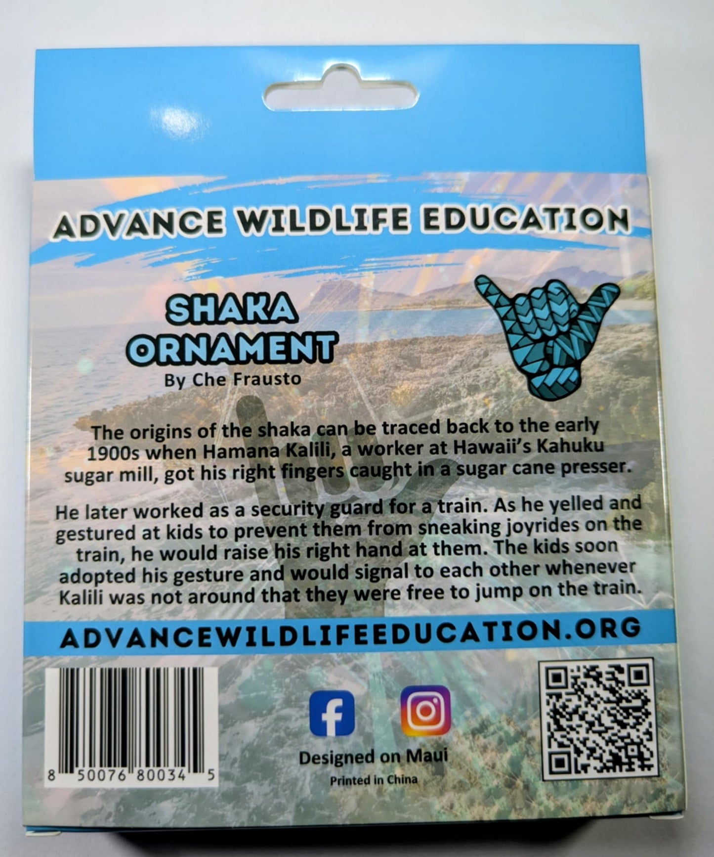 Shaka Glass Enamel Ornament