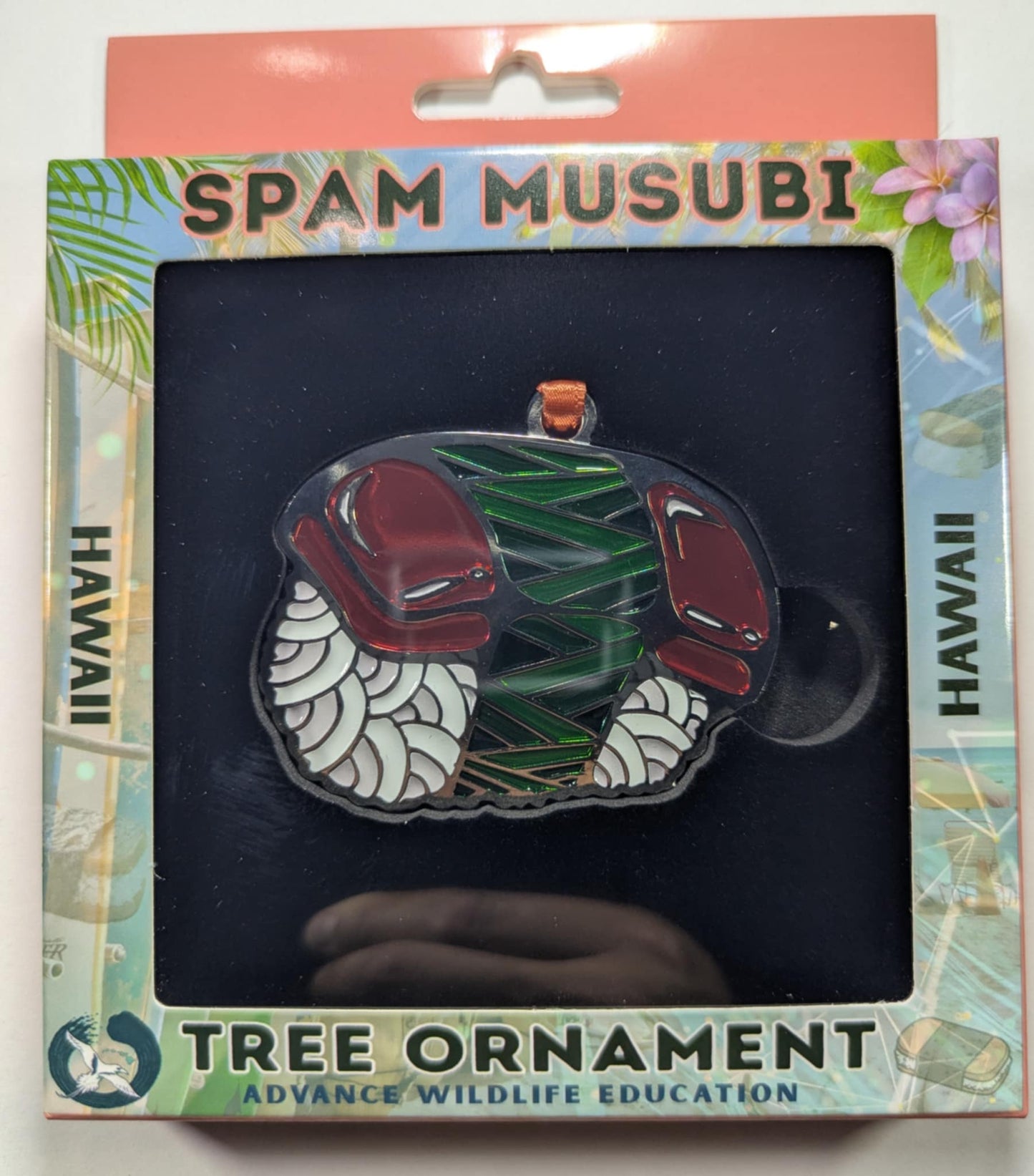 Spam Musubi Glass Enamel Ornament