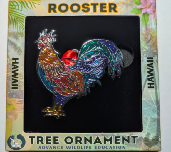 Rooster Glass Enamel Ornament