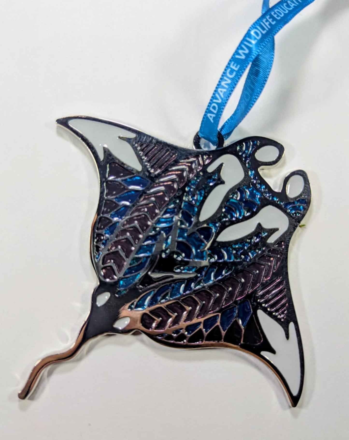 Manta Ray Glass Enamel Ornament