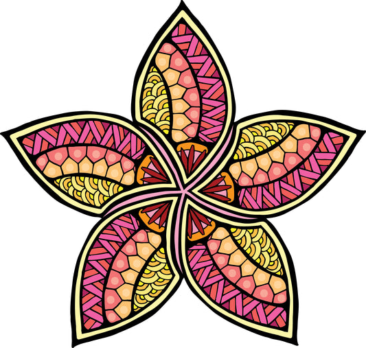Red Plumeria Metal Magnet
