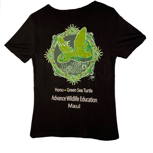 Camiseta unisex de bambú - Tortuga marina verde (negro) 