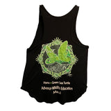 Bamboo Women's Racerback Tank - Sea Turtle (Black)