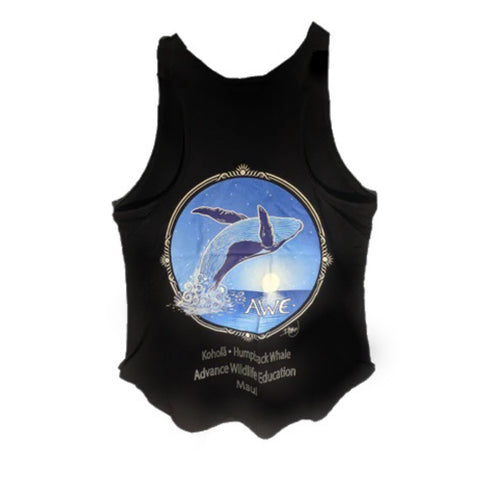 Bamboo Women's Racerback Tank - Humpback Whale (Black)