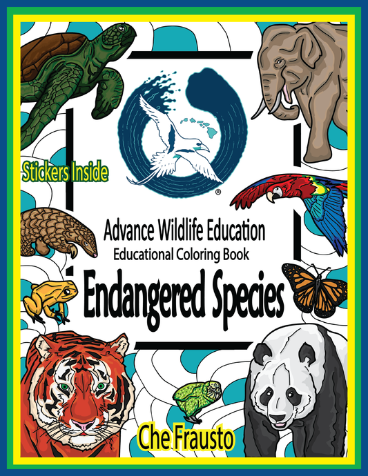 Libro para colorear educativo sobre especies en peligro de extinción